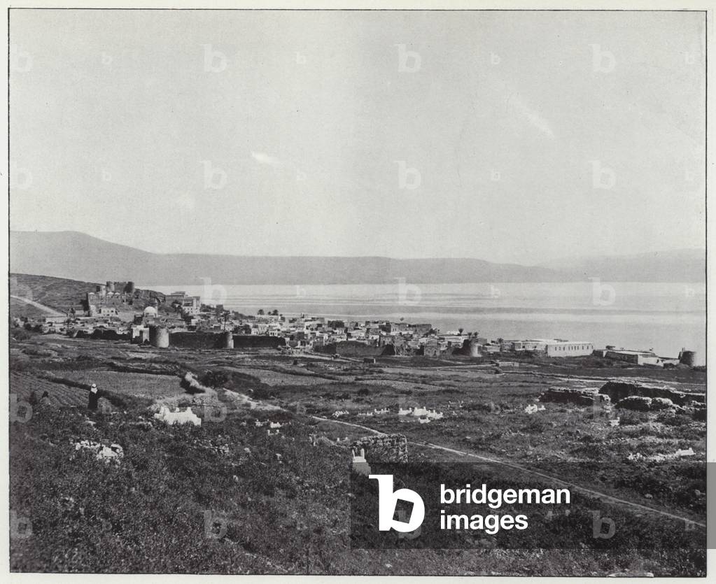 Tiberias, View taken from the south (b/w photo)