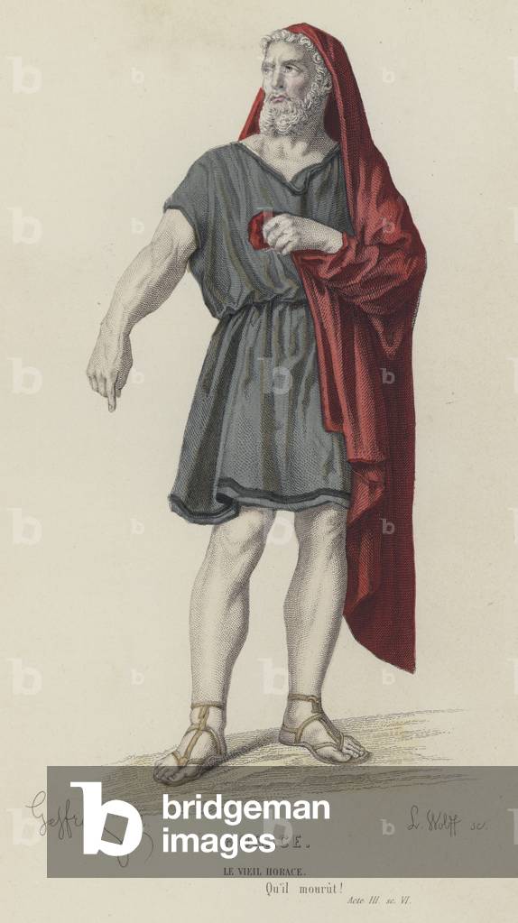 Corneille, Horace, Act III, Sc VI (coloured engraving)