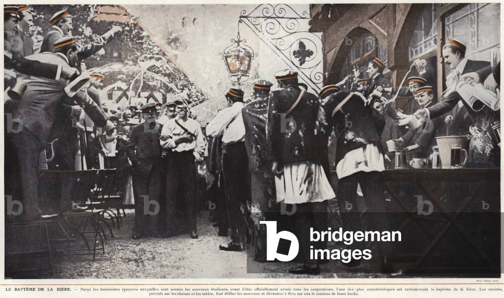 Le Bapteme De La Biere (b/w photo)