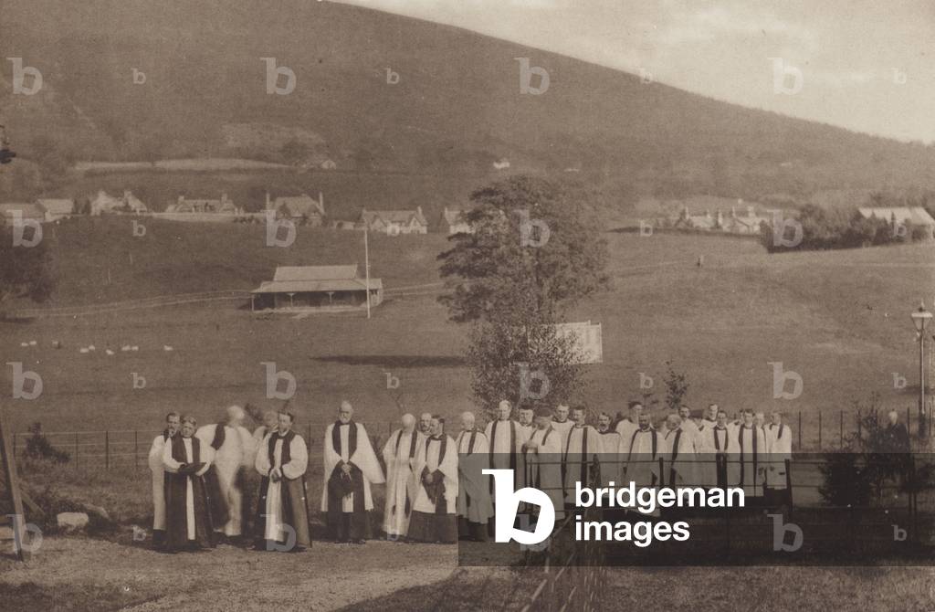 Sedbergh: Procession of Bishops and Clergy (b/w photo)