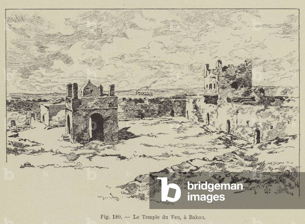 Le Temple du Feu, a Bakou (engraving)