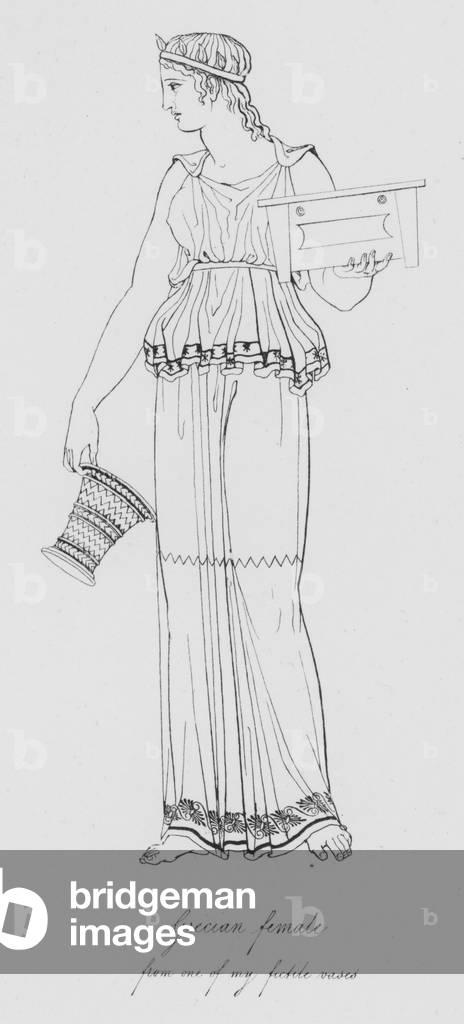 Grecian female, from one of my fictile vases (engraving)