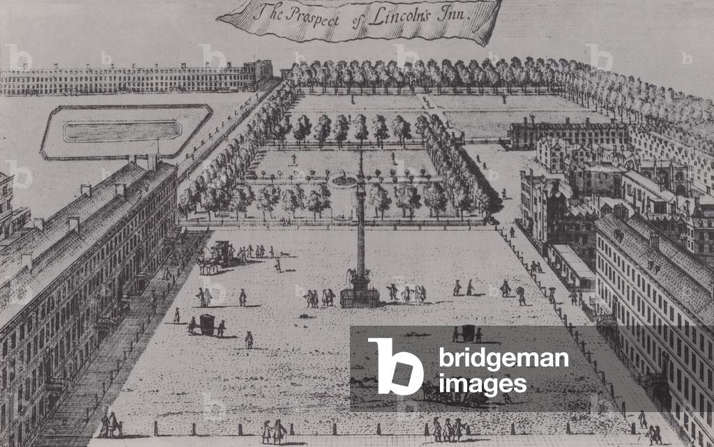View of Lincoln's Inn, 1755 (litho)