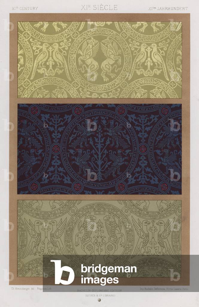 L'Ornement Des Tissus: XIth Century, XIe Siecle, XItes Jahrhundert (colour litho)