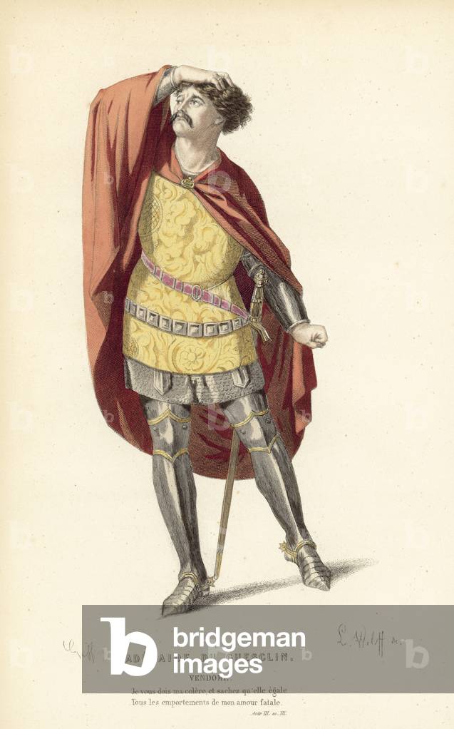 Adelaide Du Guesclin, Vendome (coloured engraving)