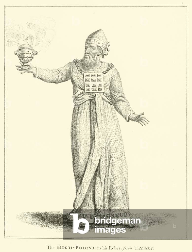 The High-Priest, in his Robes, from Calmet (engraving)