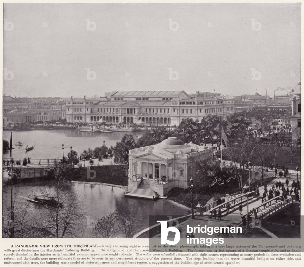 Chicago World's Fair, 1893: A Panoramic View from the Northeast (b/w photo)