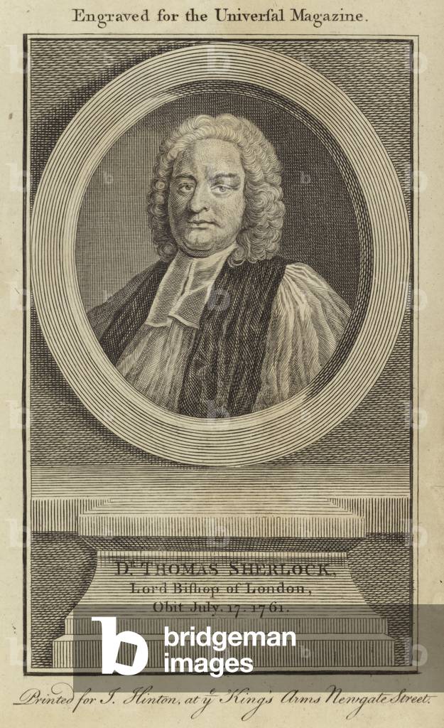 Dr Thomas Sherlock, Lord Bishop of London (engraving)