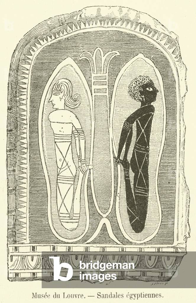 Musee du Louvre, Sandales egyptiennes (engraving)