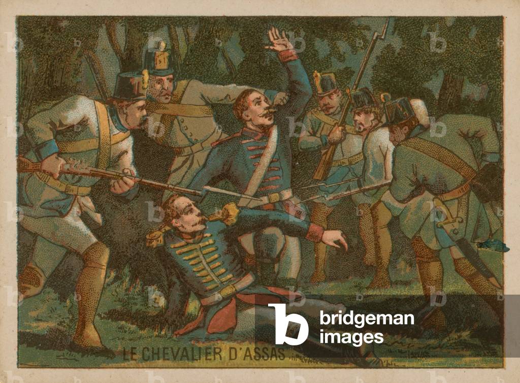 Louis d'Assas killed at the Battle of Clostercamp (chromolitho)