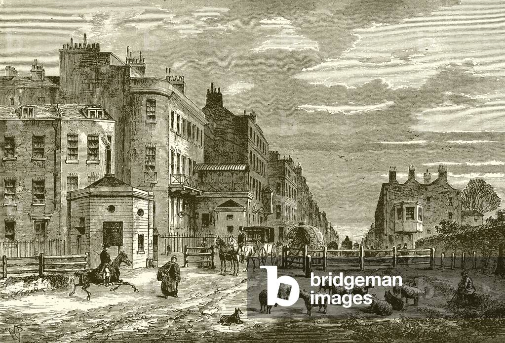 Tyburn Turnpike, 1820 (engraving)