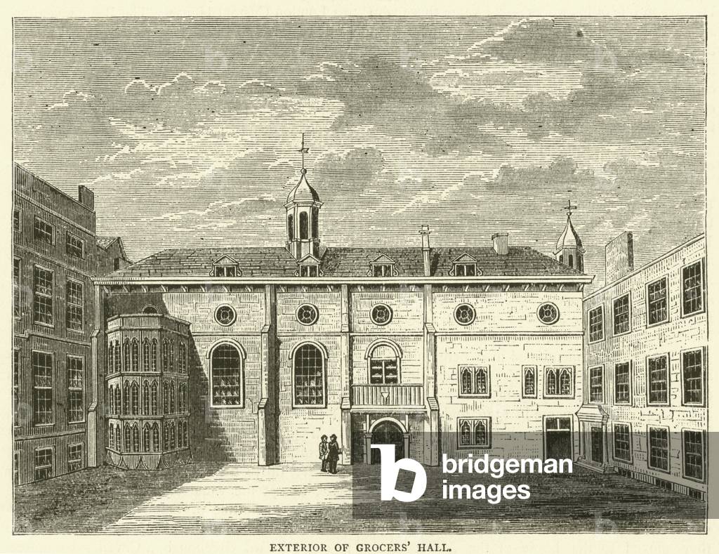 Exterior of Grocers' Hall (engraving)
