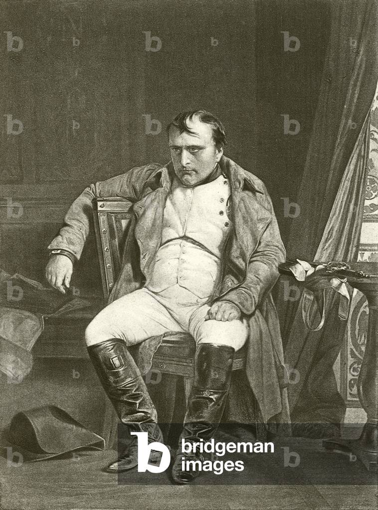 Abdication, Napoleon at Fontainbleau (gravure)