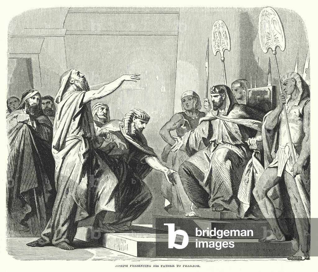 Joseph presenting his Father to Pharaoh (engraving)