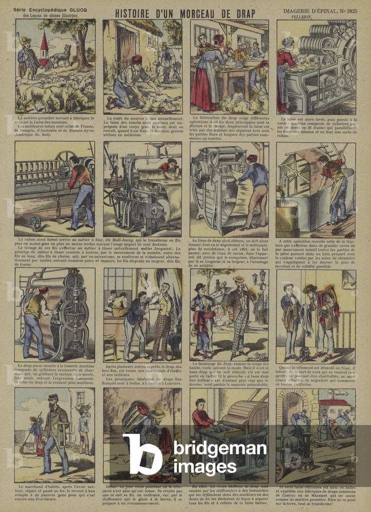 The story of a piece of woollen cloth  (Epinal print)