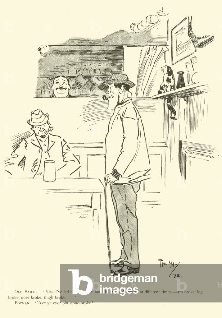 Cartoon by Phil May, from the 1890s (litho)