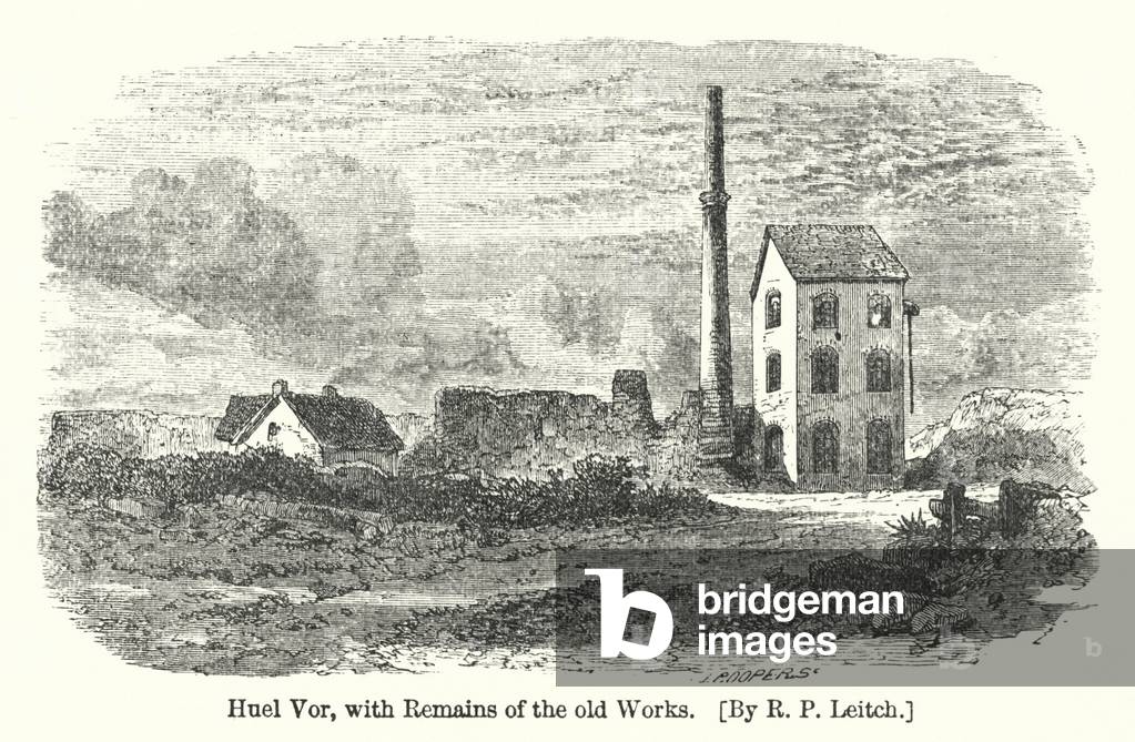 Huel Vor, with Remains of the old Works (engraving)