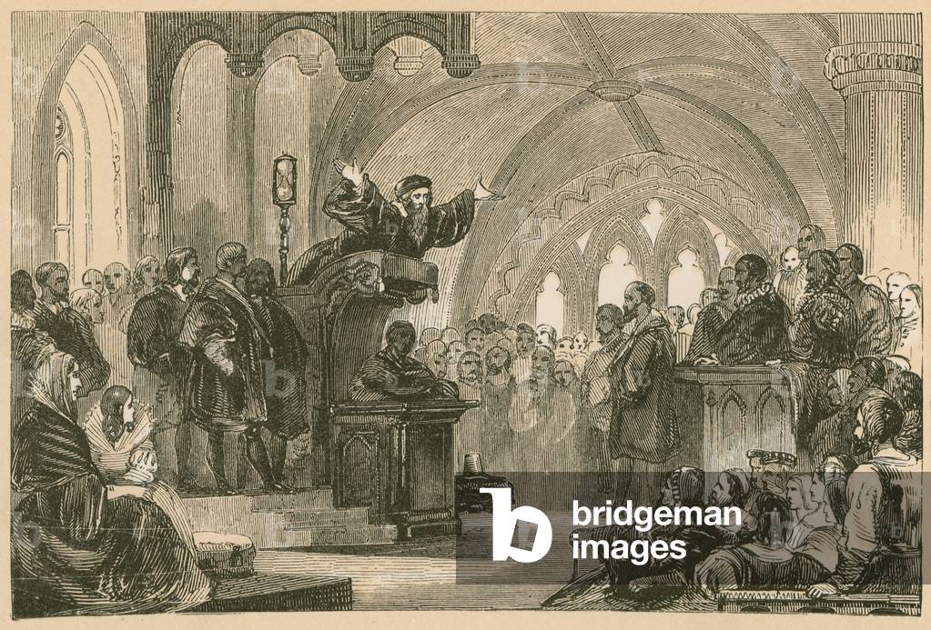 John Knox preaching at St. Andrews (engraving)