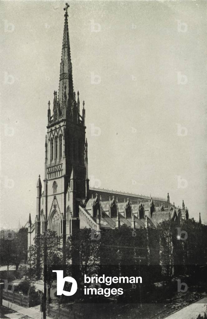 Toronto: St Michael's Cathedral, Corner of Bond and Shuter Streets (b/w photo)