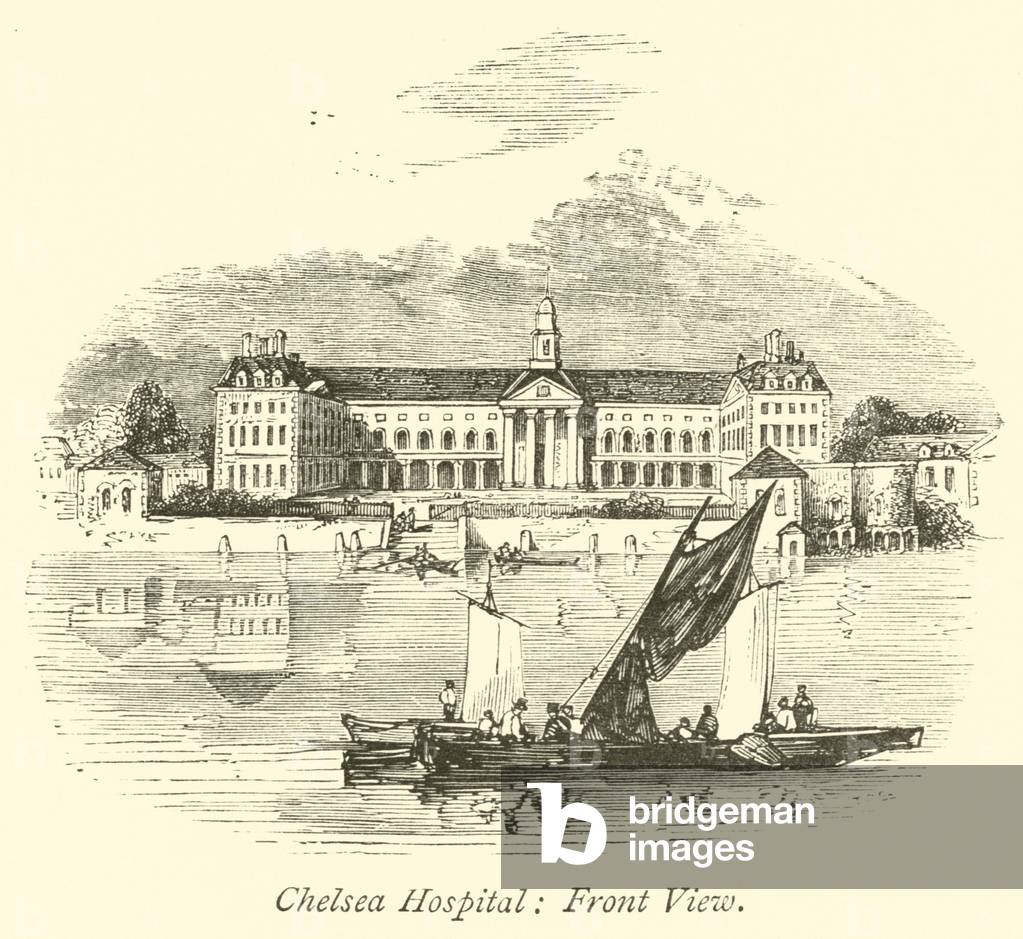 Chelsea Hospital, Front View (engraving)