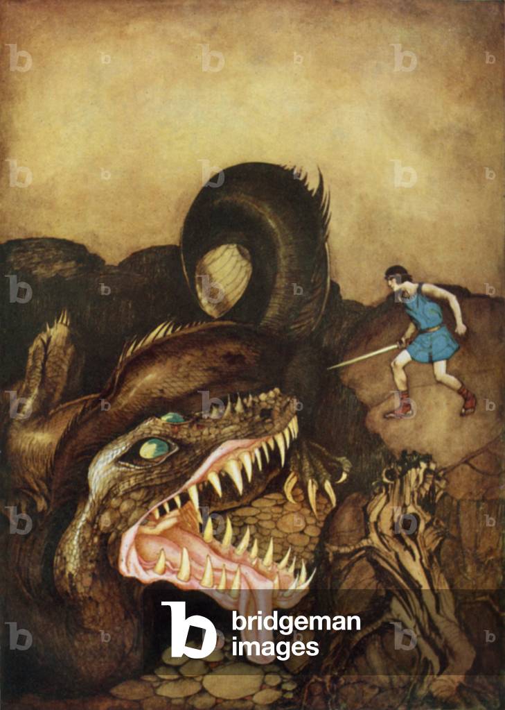 Cadmus and the Dragon (colour litho)