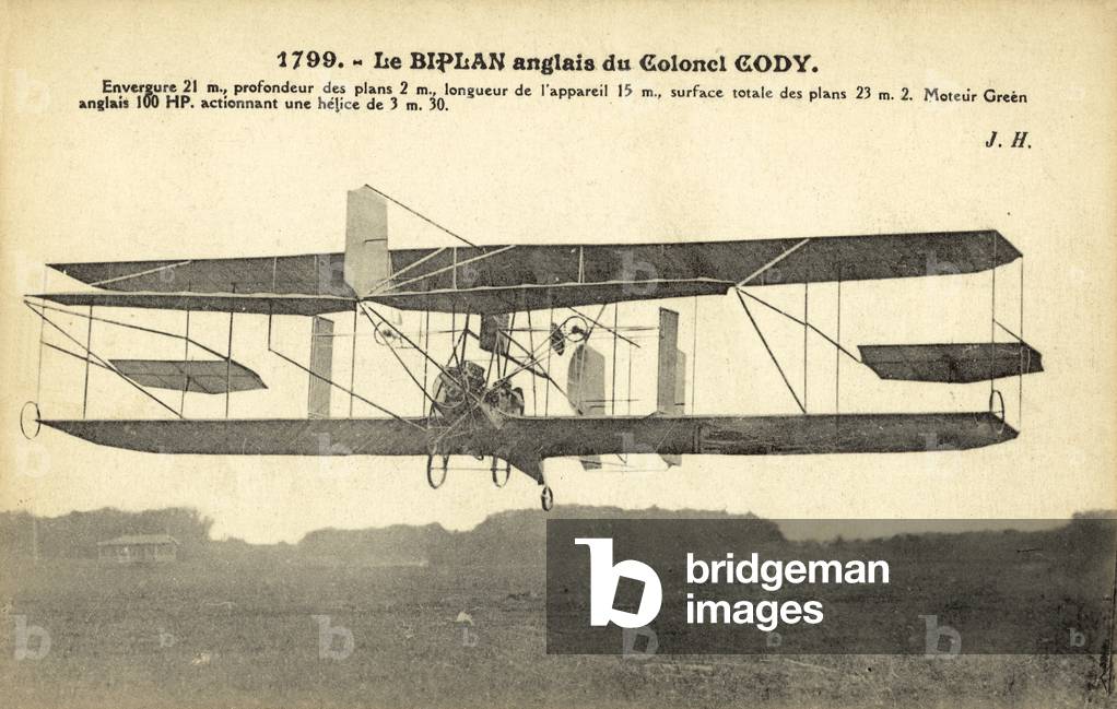 Samuel Franklin Cody's biplane (b/w photo)