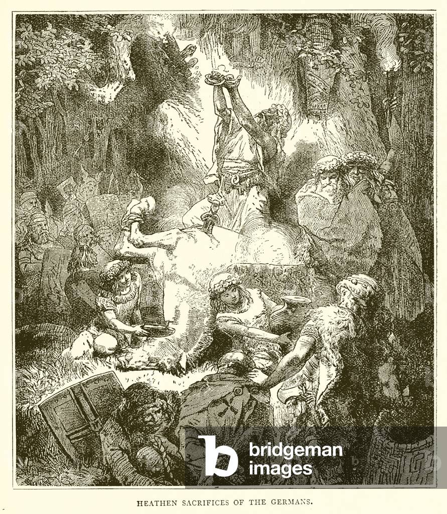 Heathen Sacrifices of the Germans (engraving)