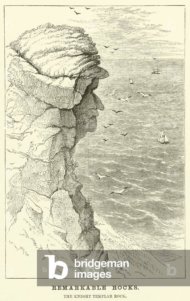 Remarkable Rocks, the Knight Templar Rock (engraving)