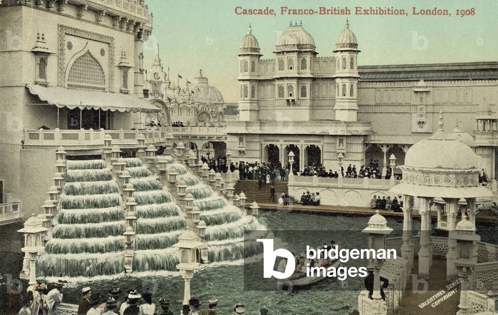 Cascade, Franco-British Exhibition, London, 1908 (colour photo)