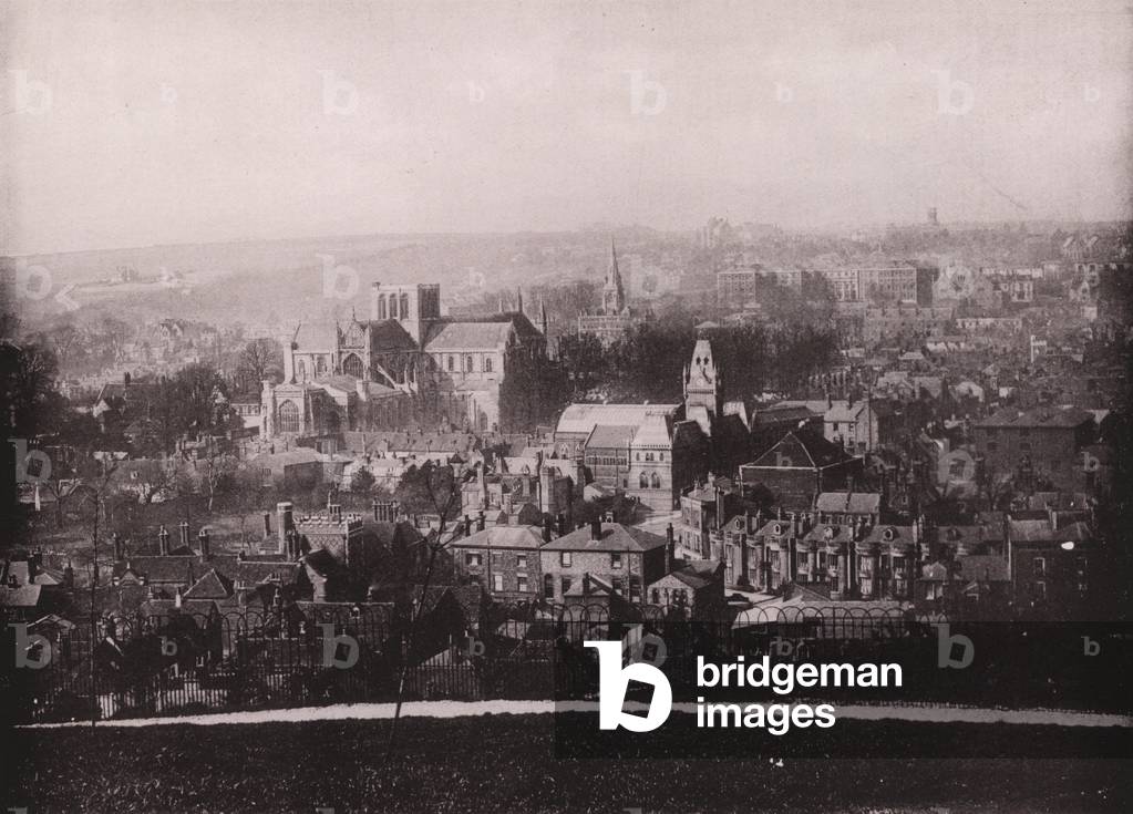 Winchester from St Giles' Hill (b/w photo)