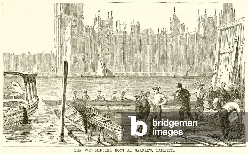 The Westminster Boys at Searle's, Lambeth (engraving)