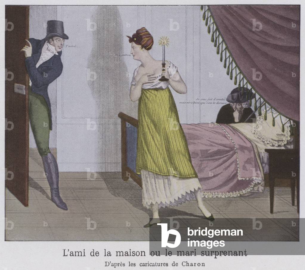 The friend of the house or the surprising husband (colour litho)