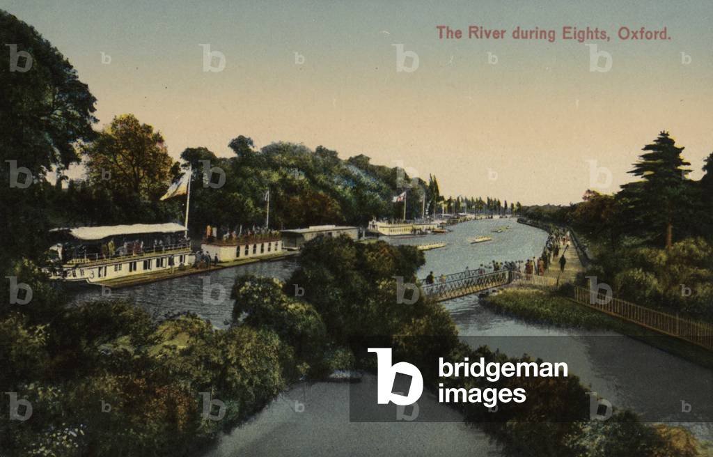 The River during Eights, Oxford (coloured photo)