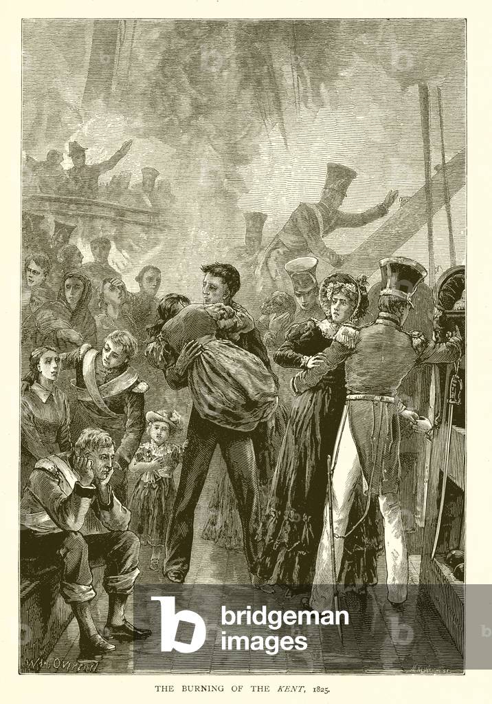 The Burning of the Kent, 1825 (engraving)