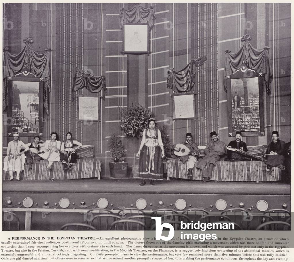 Chicago World's Fair, 1893: A Performance in the Egyptian Theatre (b/w photo)
