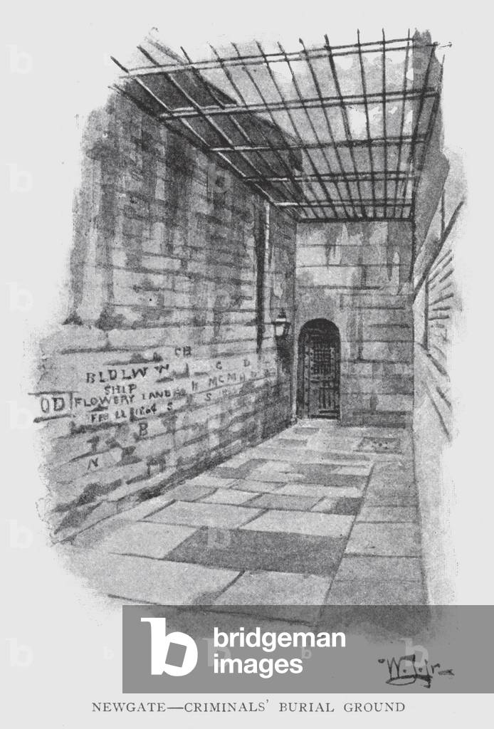 Newgate, Criminals' Burial Ground (litho)