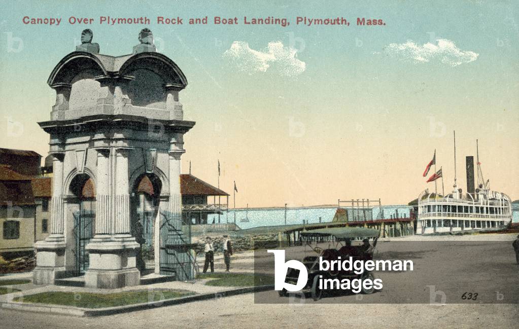 Plymouth Rock, Plymouth, Massachusetts (colour photo)