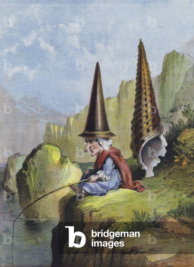The Shell Fish Old Woman (colour litho)
