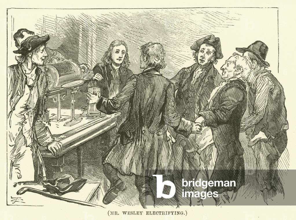 Mr Wesley Electrifying (engraving)