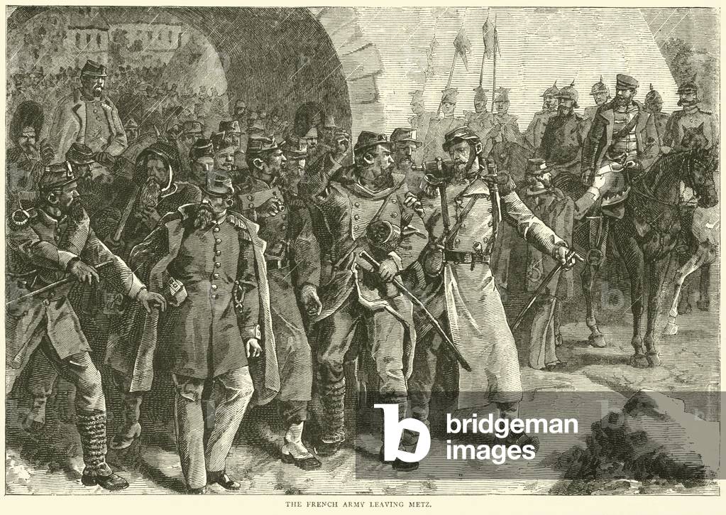 The French Army leaving Metz, October 1870 (engraving)