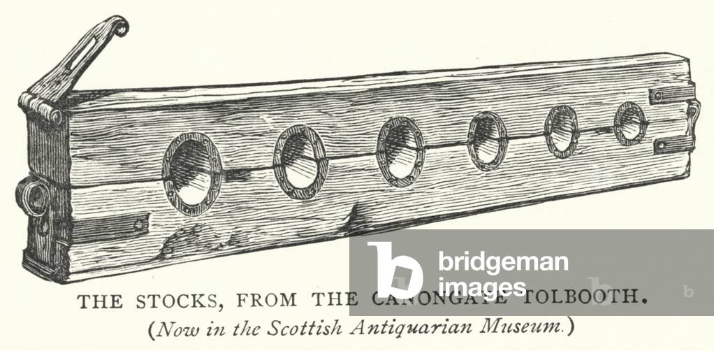 The Stocks, from the Canongate Tolbooth (engraving)