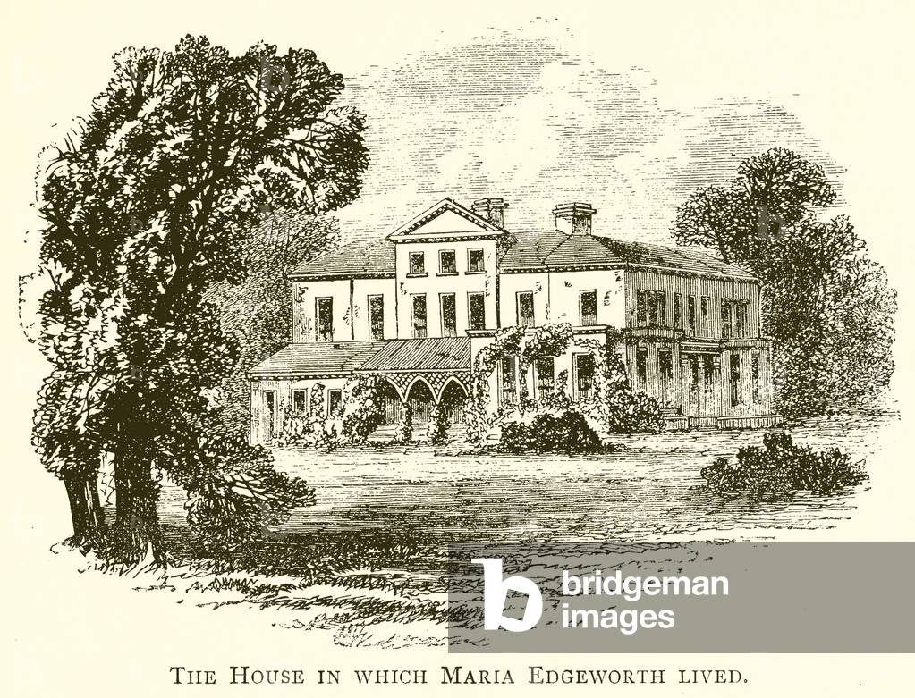 The House in which Maria Edgeworth lived (engraving)