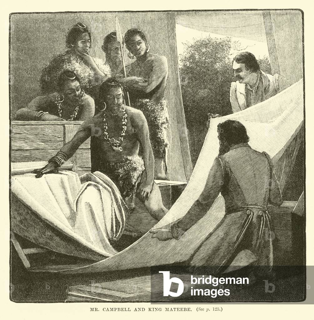 Mr Campbell and King Mateebe (engraving)