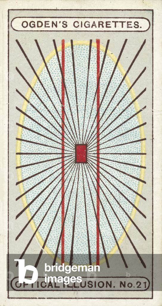 Optical illusion: Lines Appearing not Parallel (colour litho)