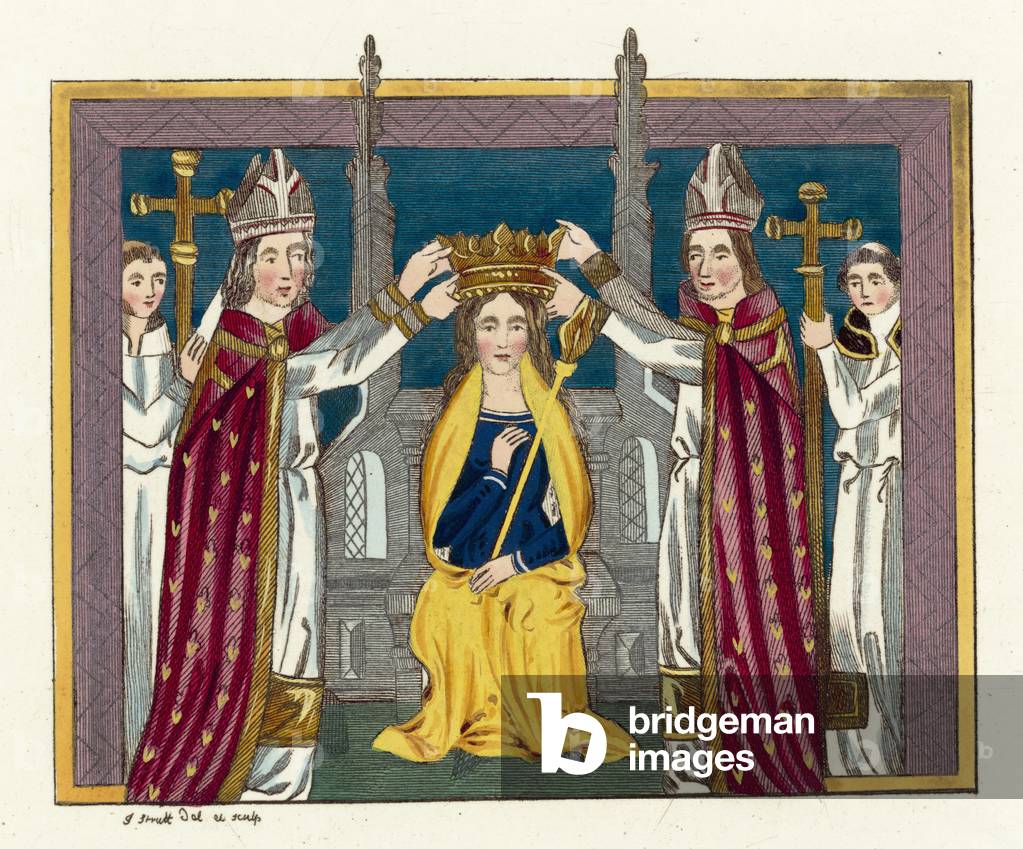 Coronation of Anne Of Bohemia (coloured engraving)