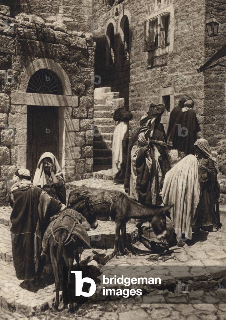 Bethlehem, Market Scene (b/w photo)
