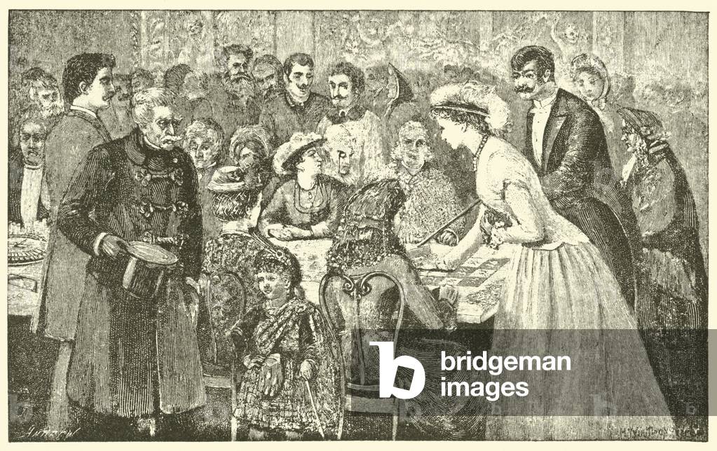 Gwendolen at the gaming table (engraving)