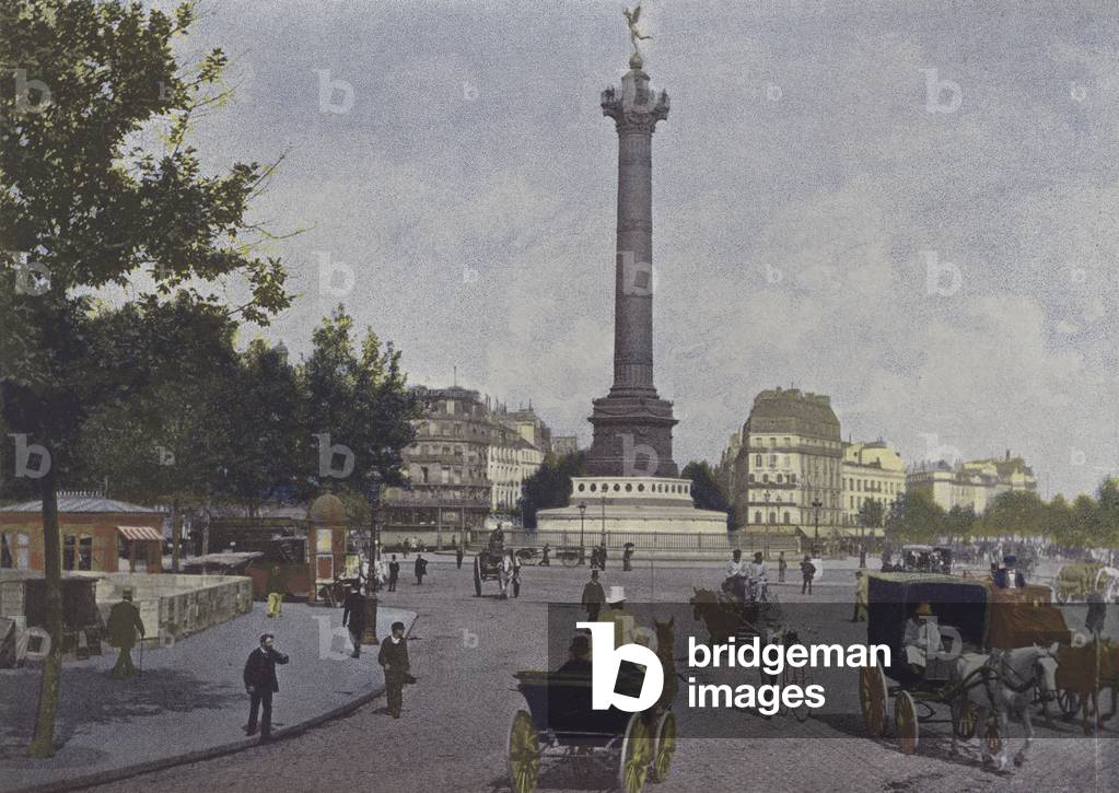 Paris, Place de la Bastille (coloured photo)
