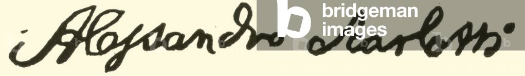 Il Cavaliere Alessandro Scarlatti, 1659-1725, signature (engraving)