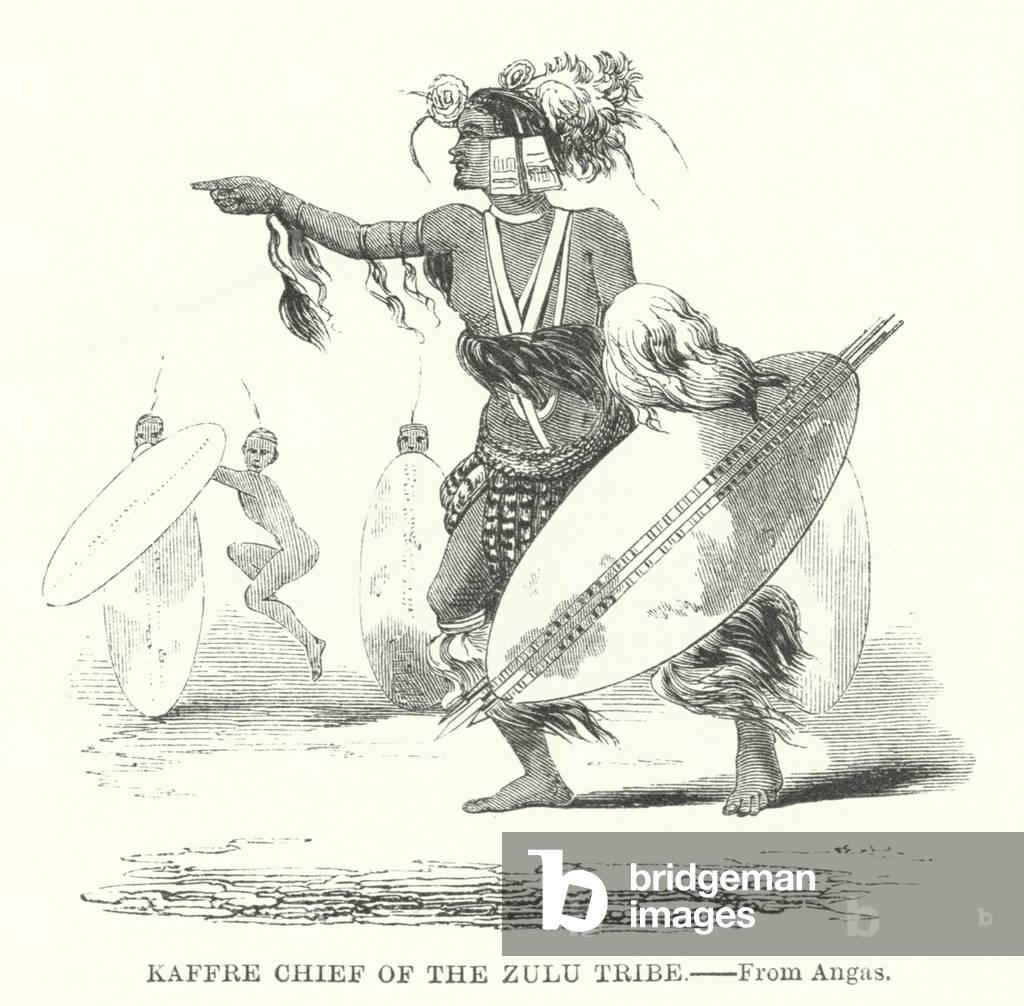 Kaffre Chief of the Zulu Tribe (engraving)